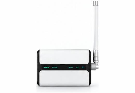 A small gateway unit with an external antenna.
